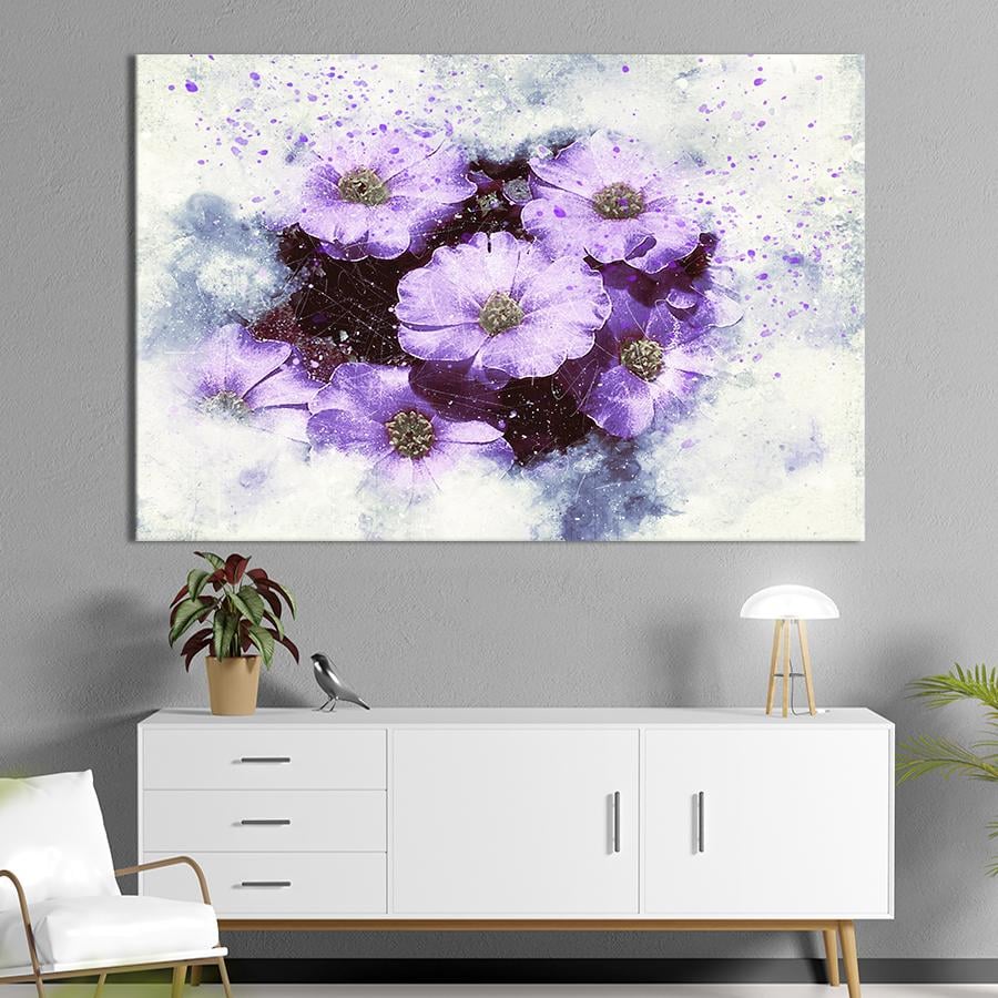 Картина на холсте Нежные фиолетовые цветы 51x34 см (860-1)