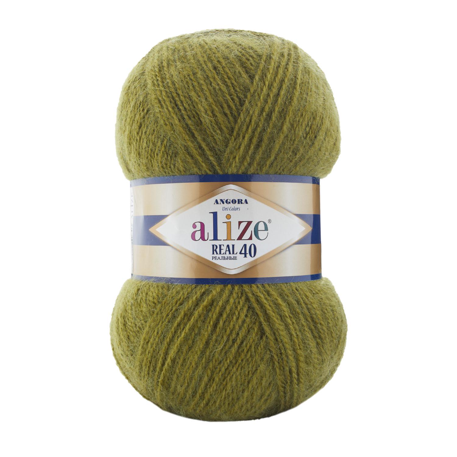 Пряжа Alize Angora Real 40 758 олива (6387)