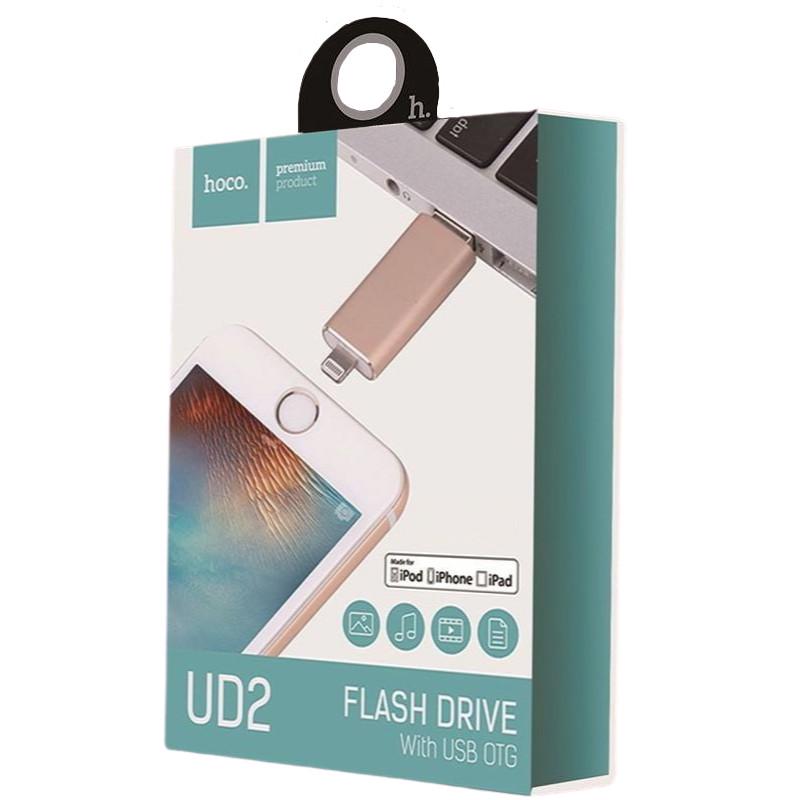 Флешка USB lightning MFI Hoco UD2 16GB для iPhone Gold USB 3.0 - фото 6