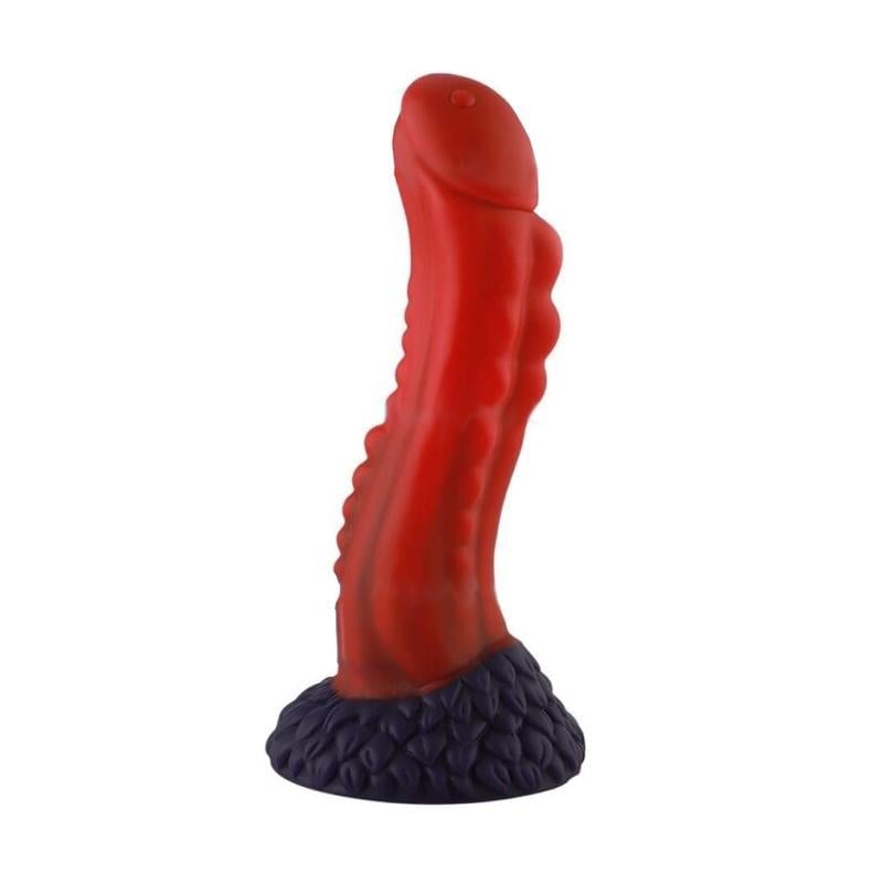 Фаллоимитатор-насадка Hismith 8,35" Curved Silicone Dildo Red Monster Series 21 см Красный (40506)