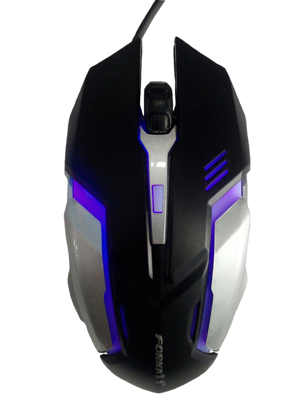 Мышь Forka USB 2400 dpi LED подсветка Black (98407)