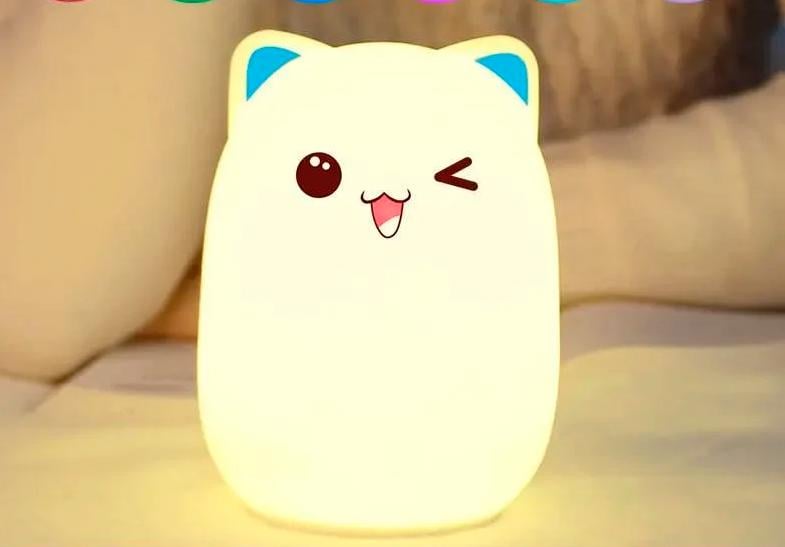 Ночной силиконовый котик с аккумулятором (2079257881)