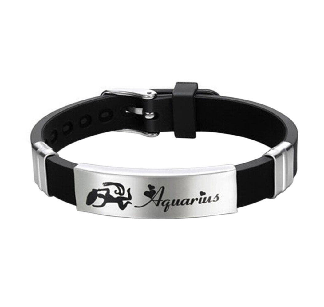 Браслет Primo Zodiac Aquarius Водолей силиконовый Black (19586171660