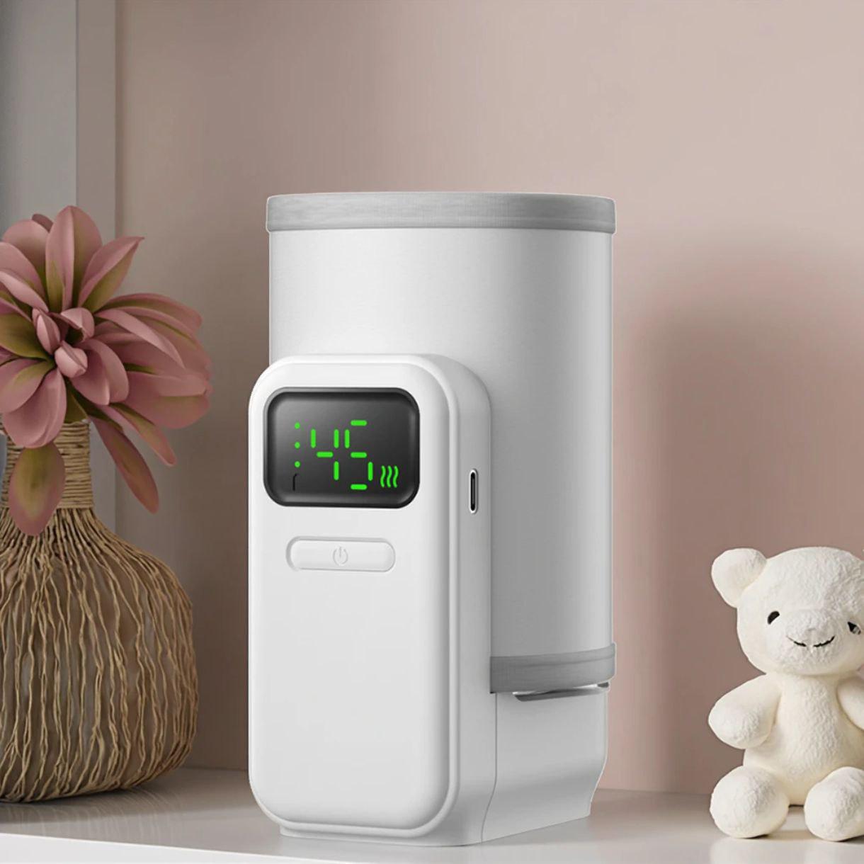 Портативный подогреватель-термос для детской бутылочки со встроенным аккумулятором 5000 mah White - фото 3