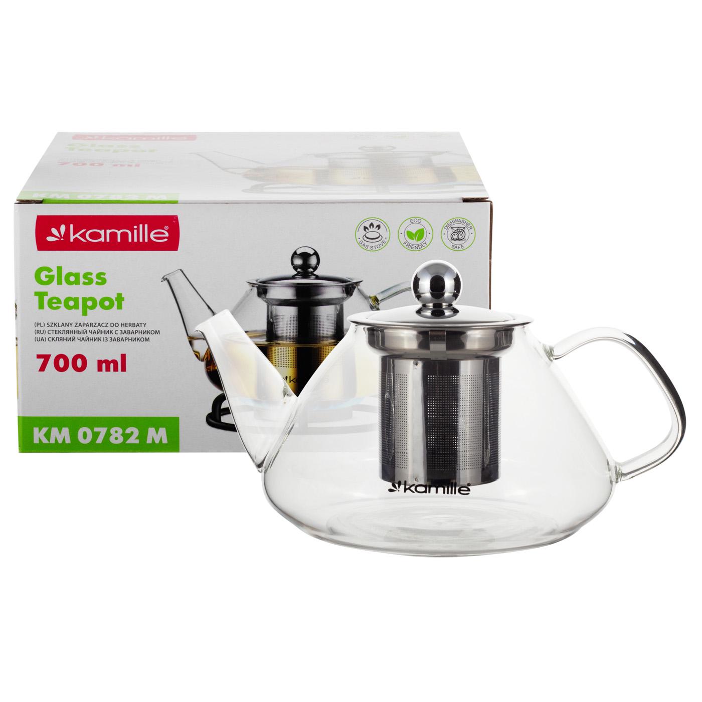 Заварник Kamille скло/нержавіюча сталь із знімним ситечком 700 мл (0772M) - фото 6