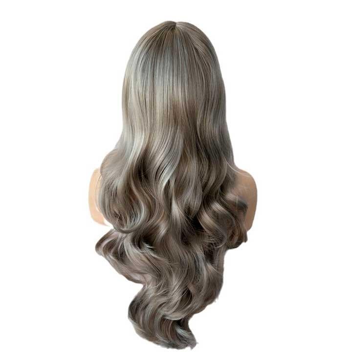 Перука хвиляста без чубчика з проділом 60 см Сіро-попелястий (X00001061)