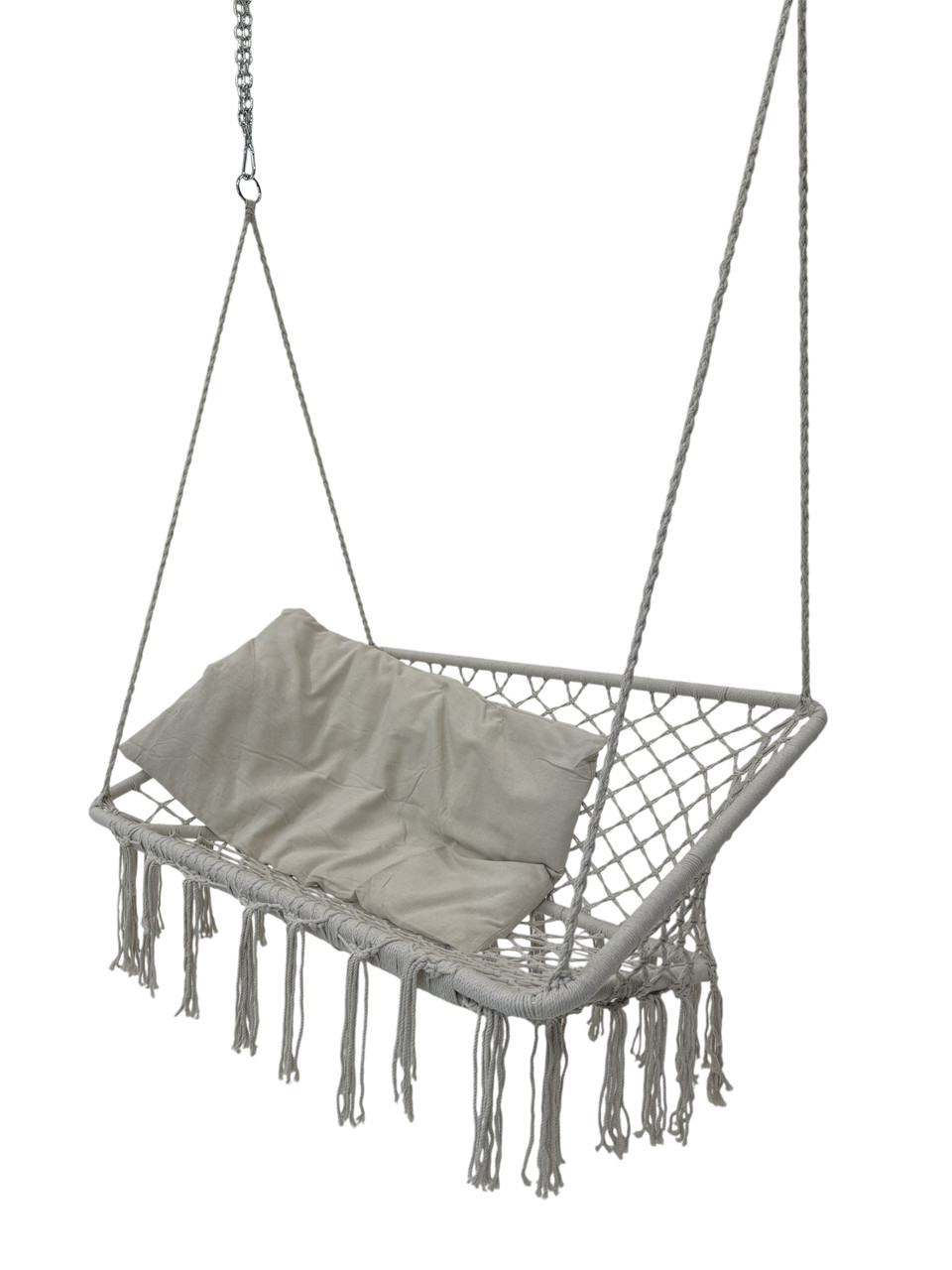 Качели WCG с подушкой двухместные 120 см Белый (QNSW09WH) - фото 1 Качели WCG с подушкой двухместные 120 см Белый (QNSW09WH) - фото 1