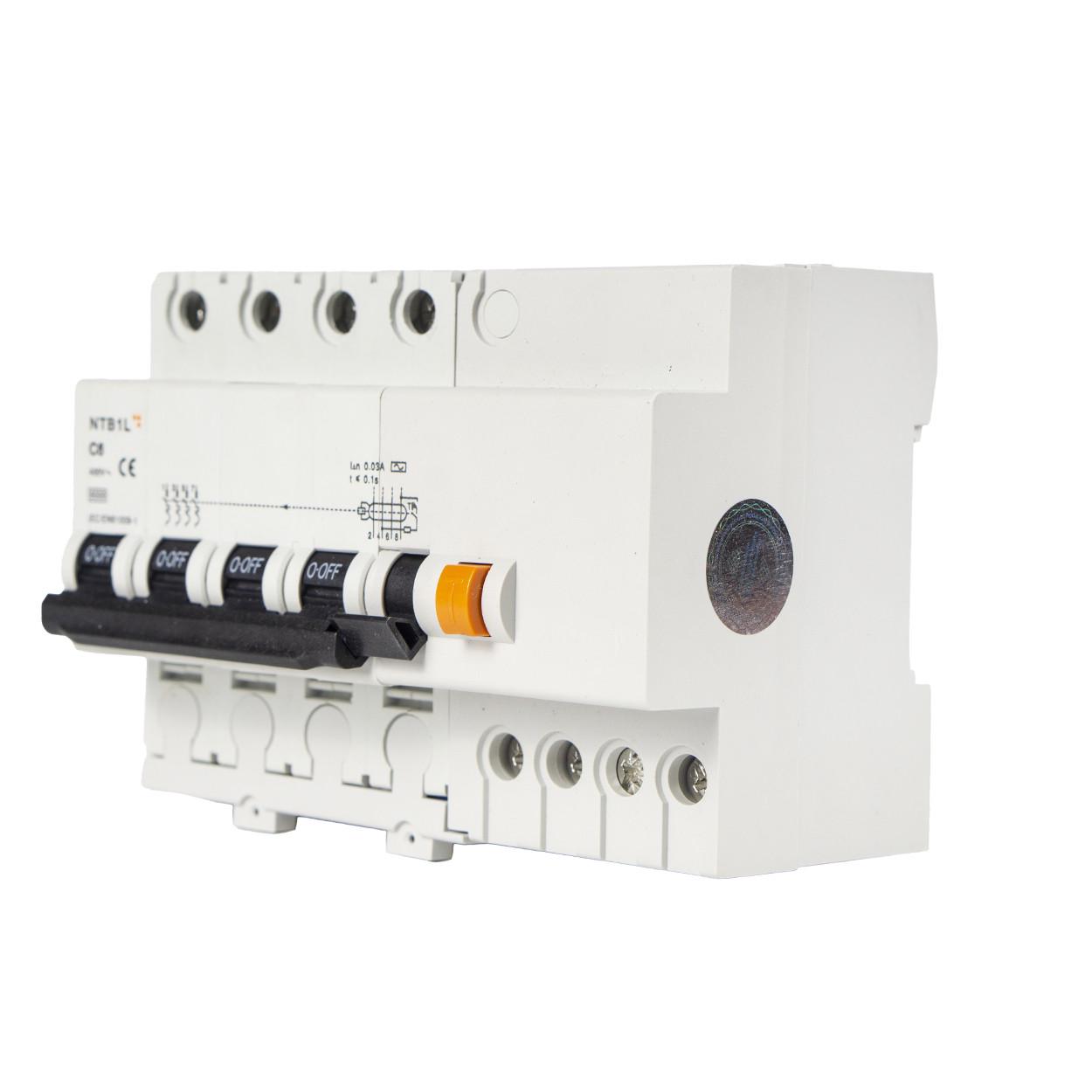 Дифференциальный автоматический выключатель TESLA NTB1L-63 C6 4P 400V 6kA 30мА (195) - фото 2 Дифференциальный автоматический выключатель TESLA NTB1L-63 C6 4P 400V 6kA 30мА (195) - фото 2
