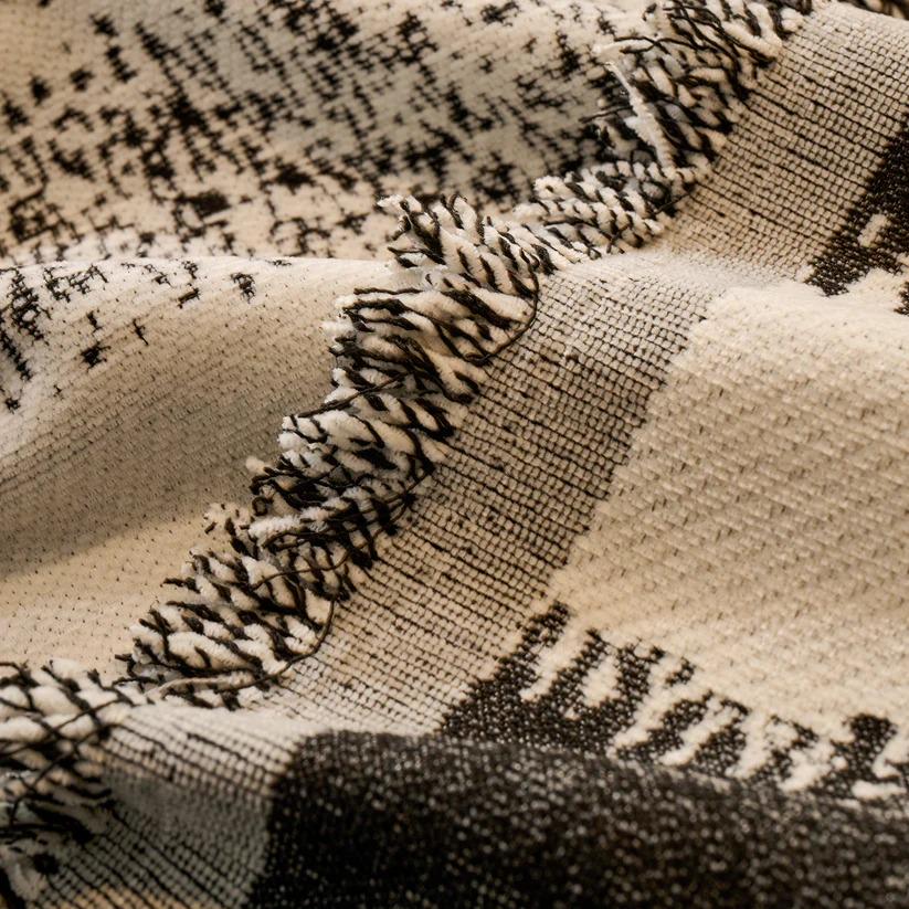 Плед покрывало на диван и кровать для мягкой мебели в полоску 180х230 см Бело-черный - фото 8