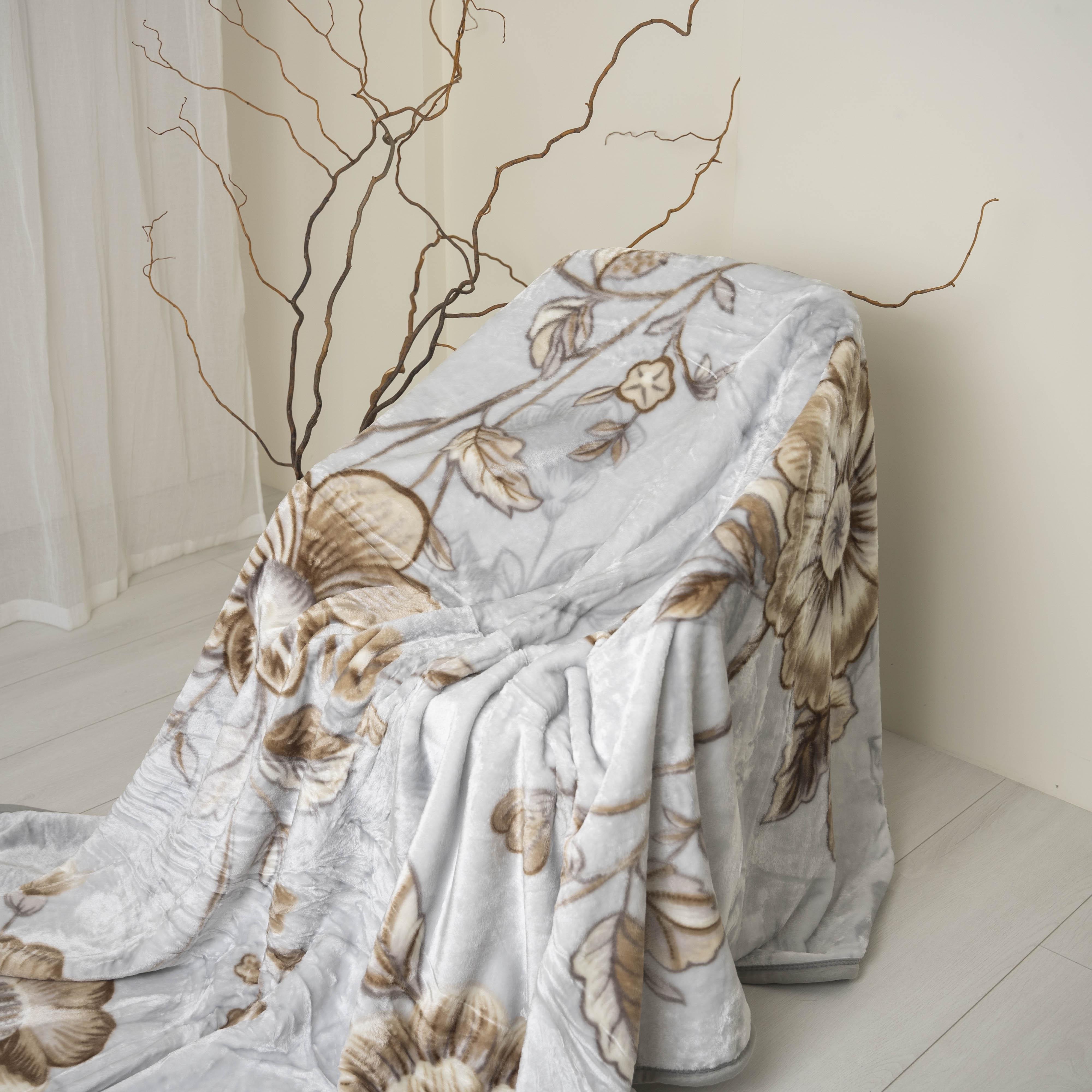 Покрывало Цветы 200x230 см Серый (88858)