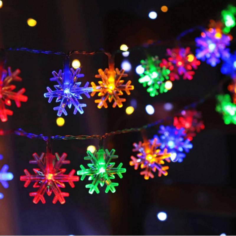 Гірлянда світлодіодна Сніжинки 3 м на батарейках (2392547495)