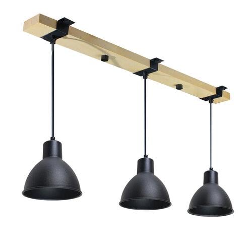 Підвісний світильник ETRON 1-EDR-8002 Scandinavian E27 3x40 Вт Натуральний/Чорний (90087) - фото 2