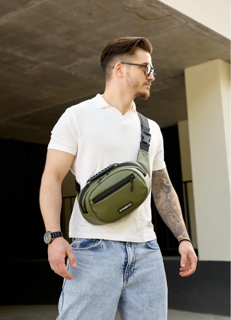 Сумка-бананка через плечо Sambag Flex 30×17×10 см Хаки (85351019m)