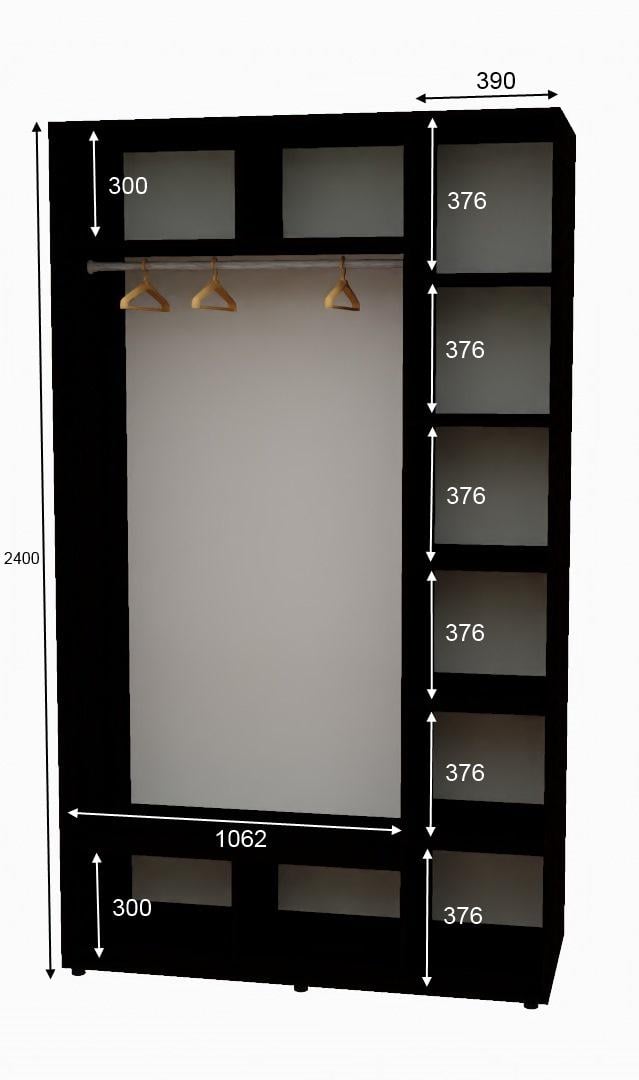 Шафа-купе дводверна Алекса ДСП 150х60х240 см Венге Магія - фото 2 Шафа-купе дводверна Алекса ДСП 150х60х240 см Венге Магія - фото 2