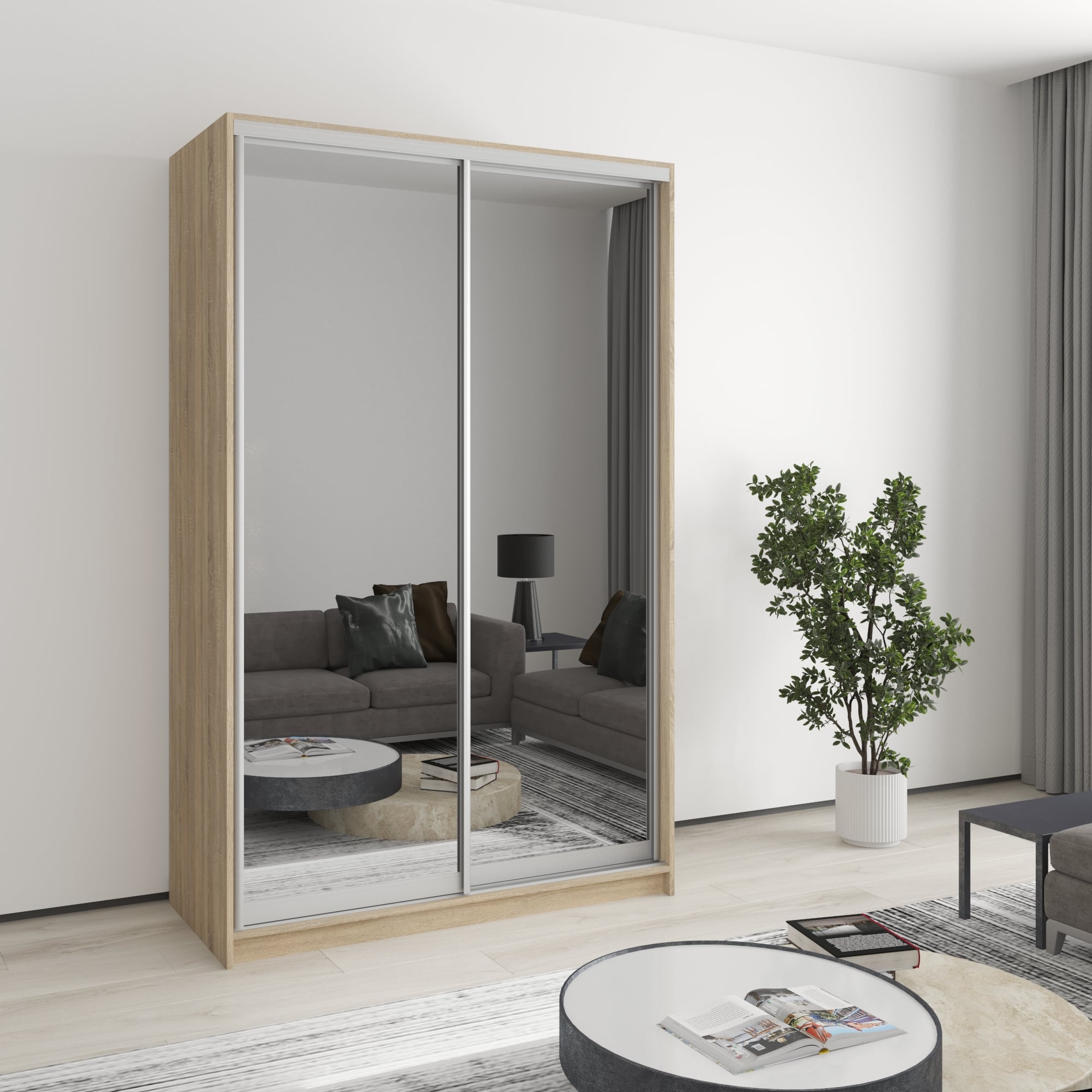 Шкаф-купе двухдверный Mebel Star Стандарт AL MBS-2534 130х60х210 см Дуб сонома (1003488) Шкаф-купе двухдверный Mebel Star Стандарт AL MBS-2534 130х60х210 см Дуб сонома (1003488)