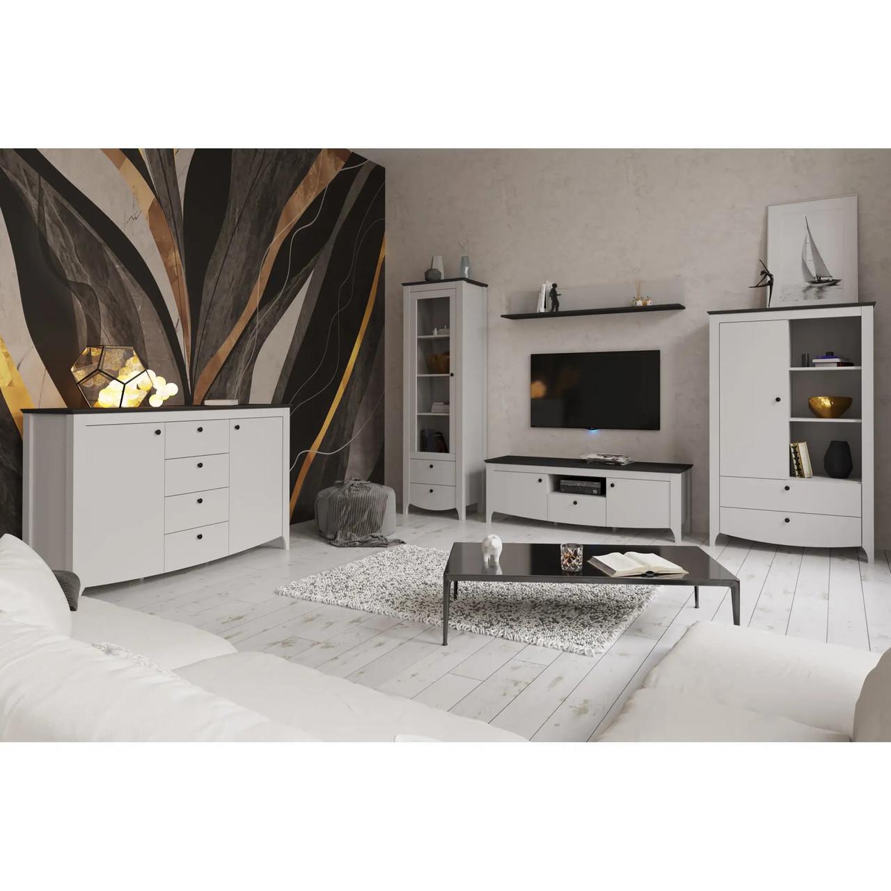 Пенал-вітрина Гербор Каріна KOM1D2S Німфея альба/Дуб сонома трюфель (GRB-1354) - фото 3