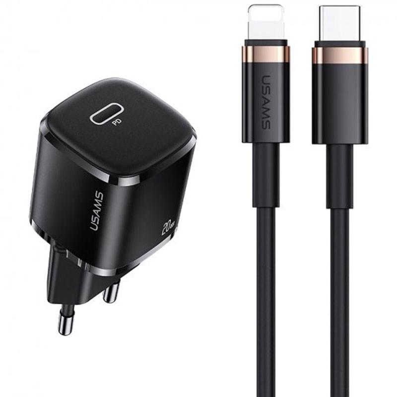 Зарядное устройство сетевое Usams US-XFK T36 20 W 1C Charger US-SJ484 U63 Type-C to Lightning 20 W PD Black (00000062680_1) Зарядное устройство сетевое Usams US-XFK T36 20 W 1C Charger US-SJ484 U63 Type-C to Lightning 20 W PD Black (00000062680_1)