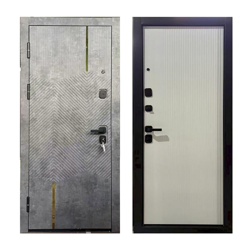 Дверь входная левая TD MM8001АВ 2050x960 мм Бетон/Белый матовый (33514714)