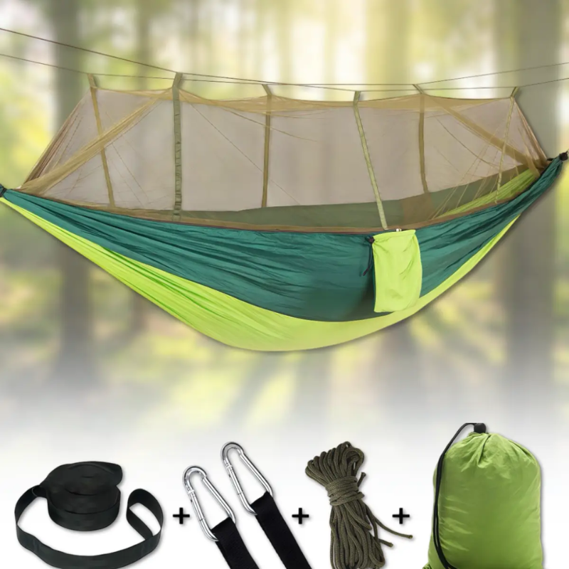 Гамак туристический с москитной сеткой 220x120 см Салатовый (2689943516) - фото 7 Гамак туристический с москитной сеткой 220x120 см Салатовый (2689943516) - фото 7
