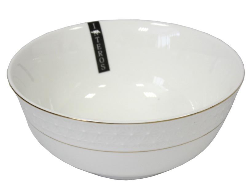 Салатник фарфоровый круглый Interos Снежная Королева 20 см Белый (011720-А)