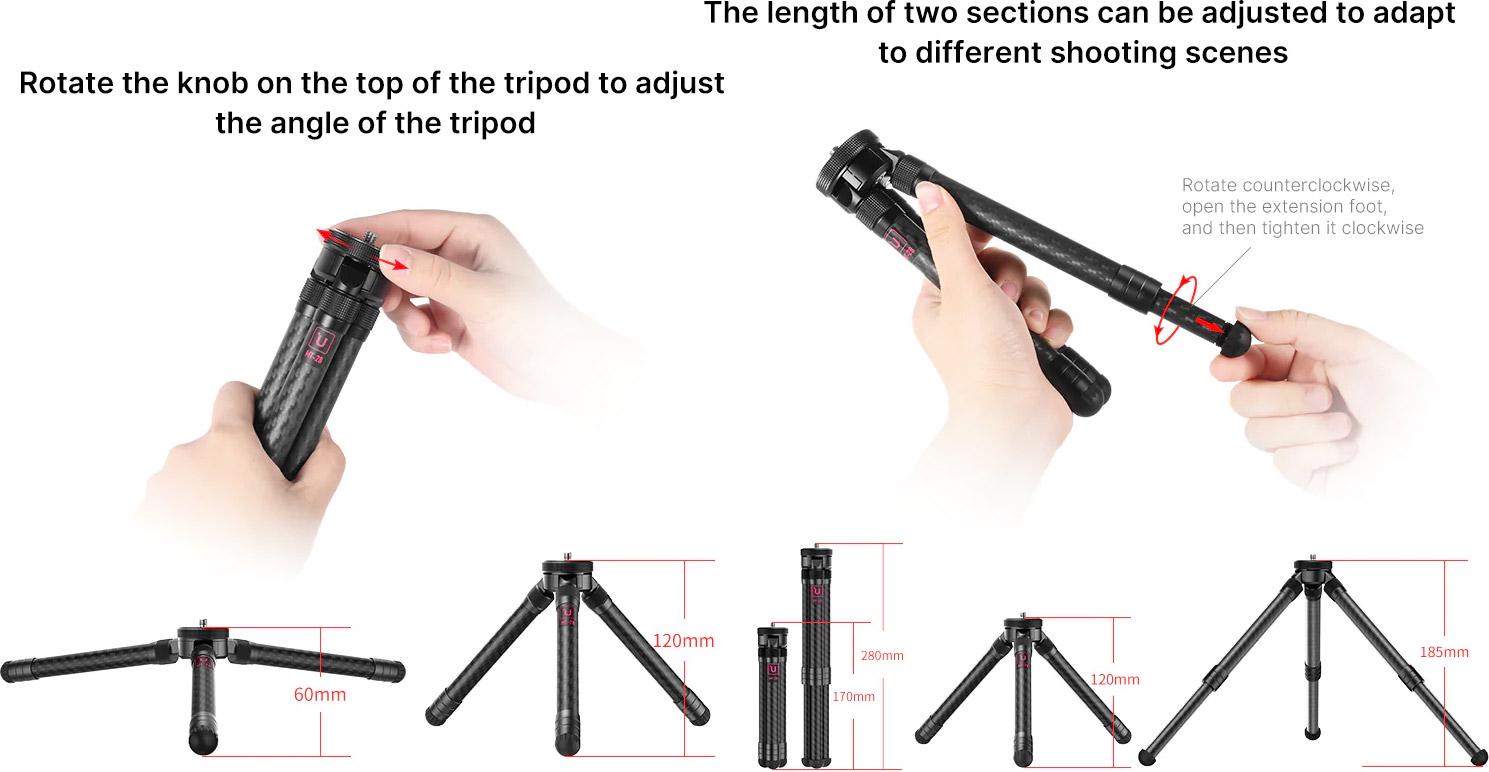 Штатив карбоновий Ulanzi MT-28 U-120 з голівкою (MT-29) - фото 9