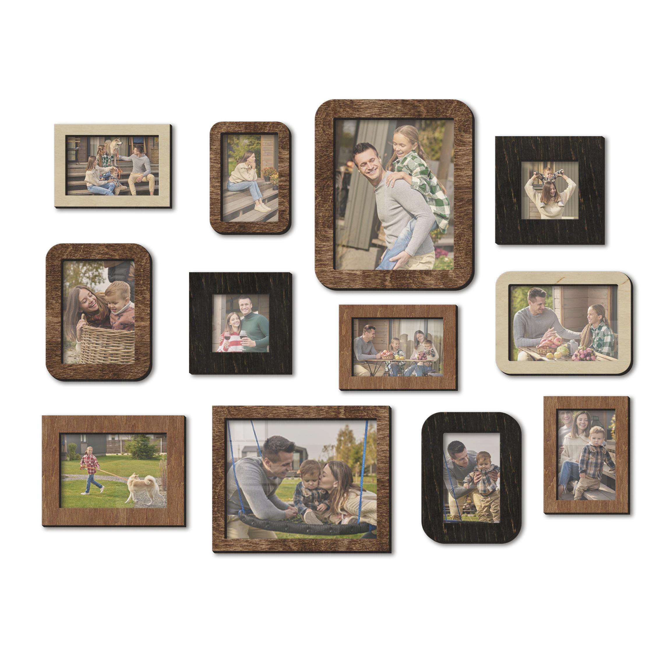Набір настінних фоторамок The Frame Depot дерев'яних на 12 фото Різнокольоровий (frame_set_12_piece-6) - фото 1 Набір настінних фоторамок The Frame Depot дерев'яних на 12 фото Різнокольоровий (frame_set_12_piece-6) - фото 1