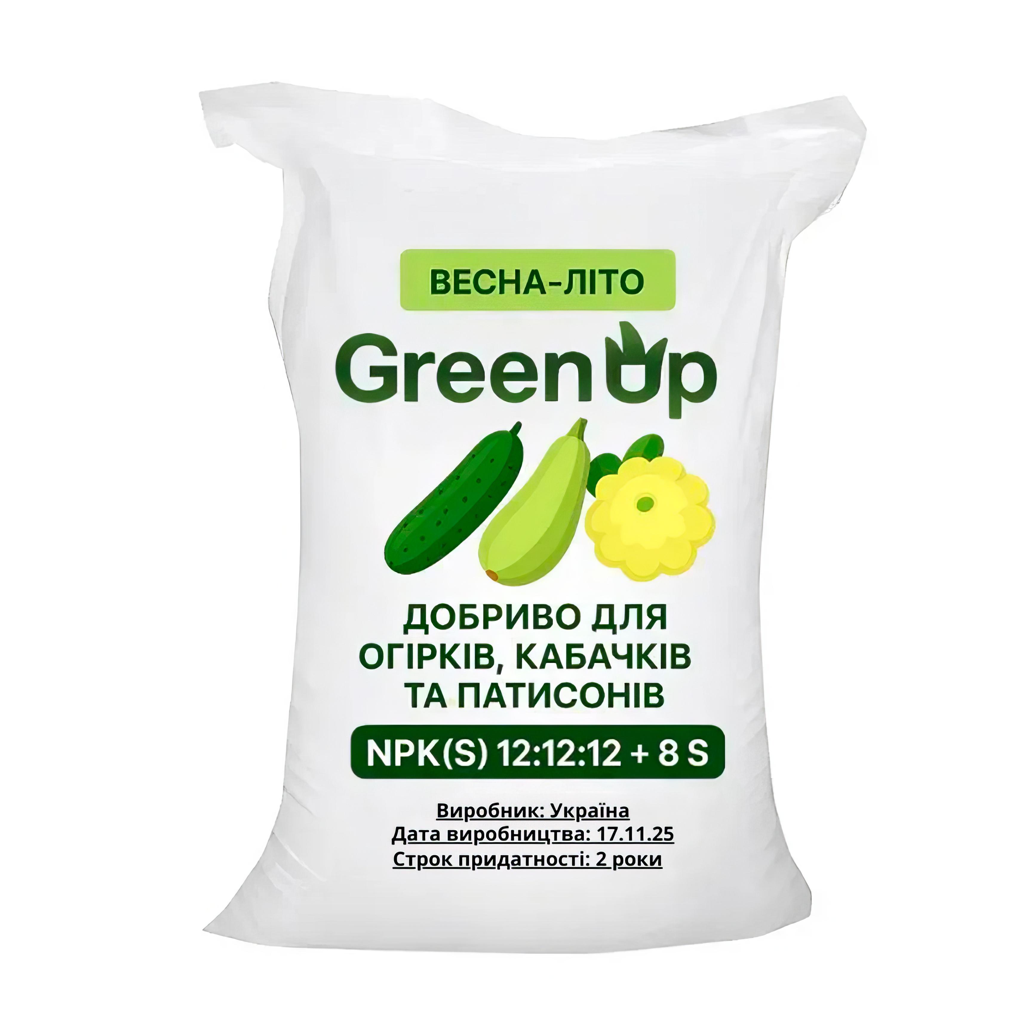 Удобрение для огурцов/кабачков/патиссонов Green Up весна/лето 10 кг (34770732)