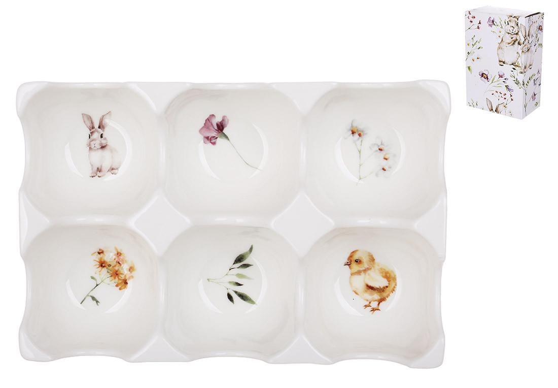 Блюдо BonaDi Spring Story фарфоровое для 6 яиц (K222)
