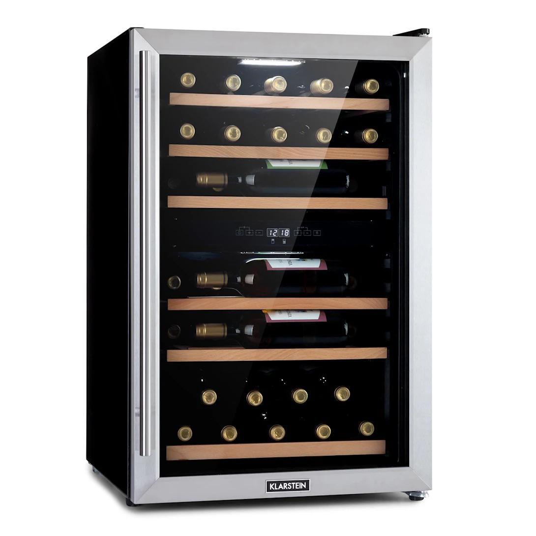 Винный шкаф KLARSTEIN Vinamour 37 Duo двухзонный 112 л Серебряно-черный (10035663)