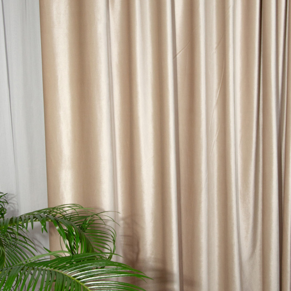 Ткань портьерная IDEIA Milano V-40 бархат однотонная 2,95 м Брюле (2200004243634)