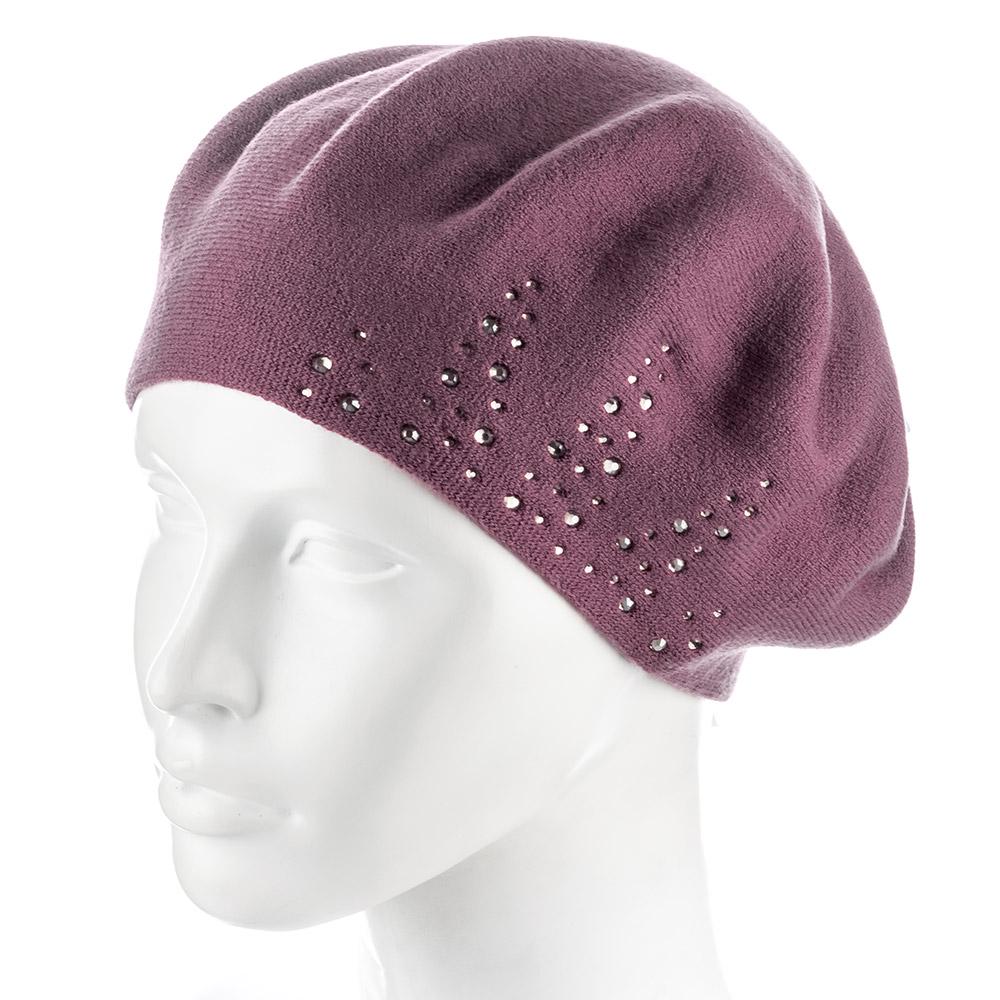 Берет женский Zolly ZH241 шерстяной мелкой вязки Брусника