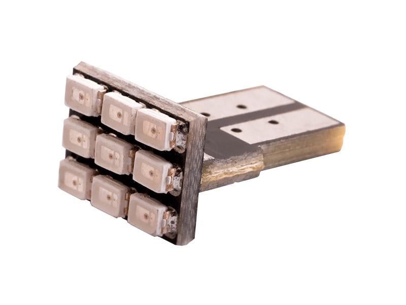 Автолампа светодиодная T10 W5W 12 В SMD1206-9led Красный (122)