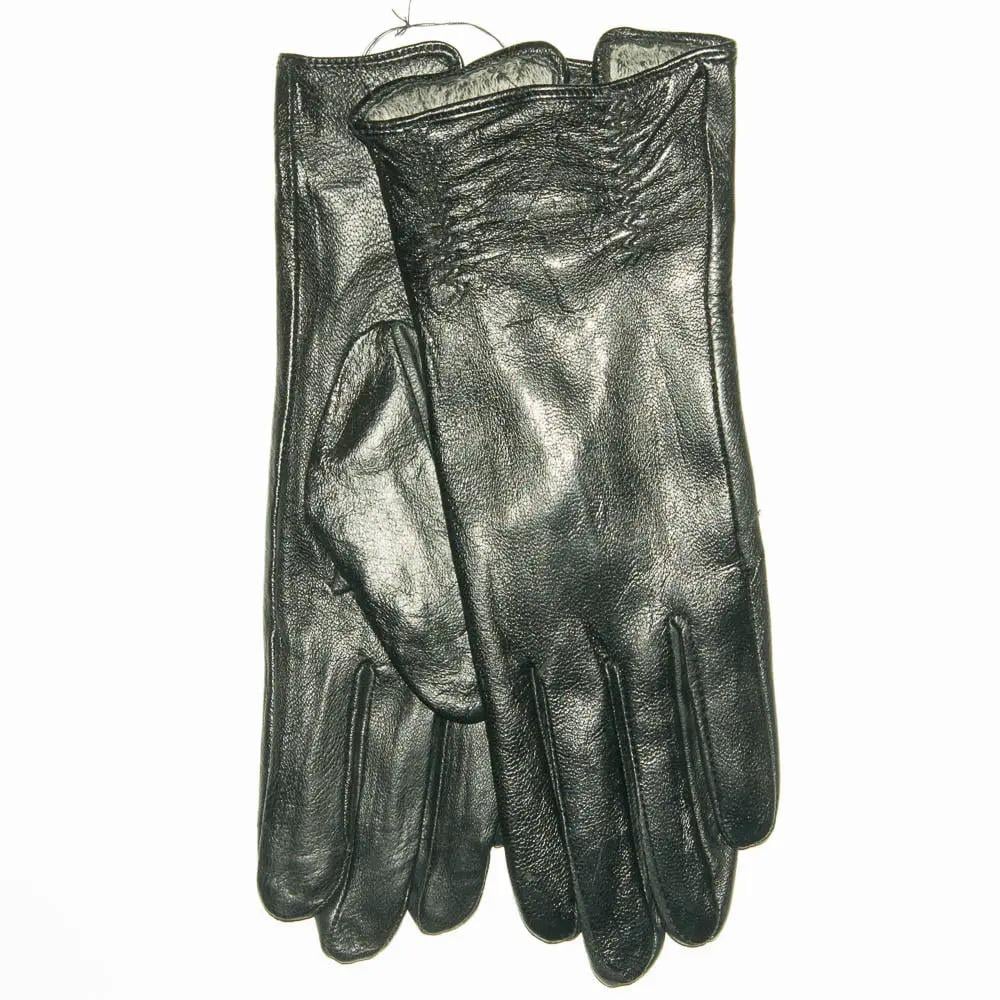 Перчатки женские кожаные на плюше S Черный (F29-1) Перчатки женские кожаные на плюше S Черный (F29-1)