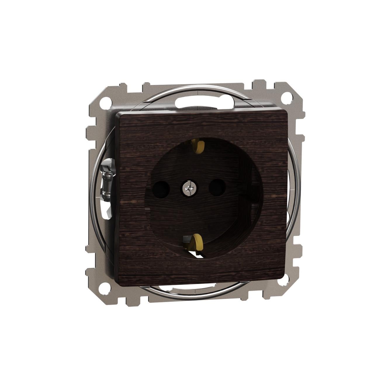 Розетка Schneider Electric Sedna Design&Elements PC с заземлением и шторками 73х73х41 мм Венге (SDD181022)