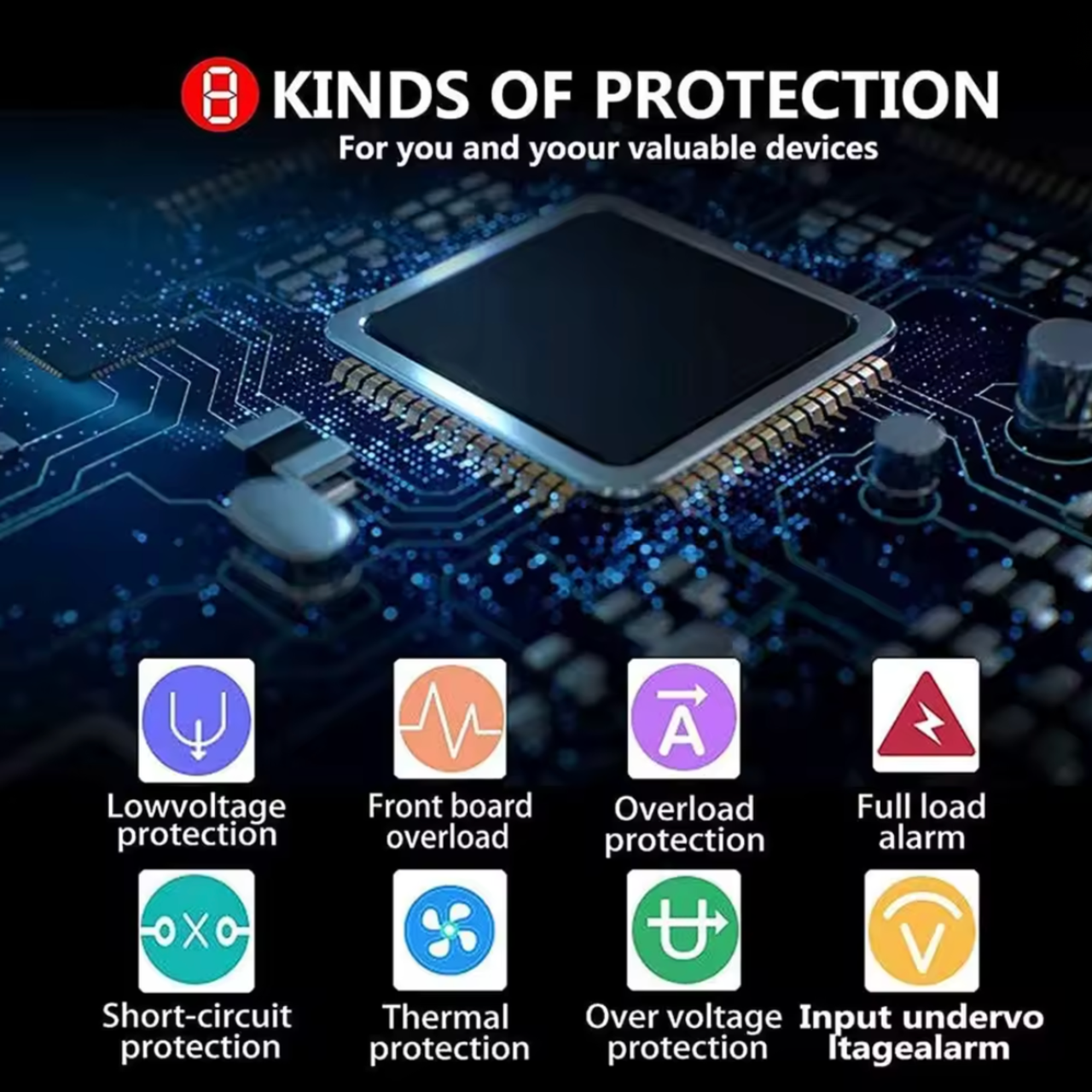 Інвертор з чистою синусоїдою ChanTower 3000 Вт 12/220V DC/AC 50Hz для живлення газових котлів та твердопаливних котлів/блендерів (2831562747) - фото 6 Інвертор з чистою синусоїдою ChanTower 3000 Вт 12/220V DC/AC 50Hz для живлення газових котлів та твердопаливних котлів/блендерів (2831562747) - фото 6