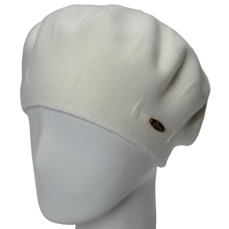 Берет двойной женский из вискозы Lirus Дейзи one size Белый