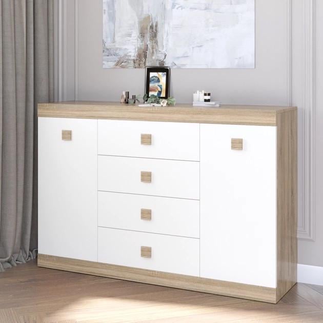 Комод Эверест на 4 ящика Соната-8 140х38х94 см Белый Комод Эверест на 4 ящика Соната-8 140х38х94 см Белый