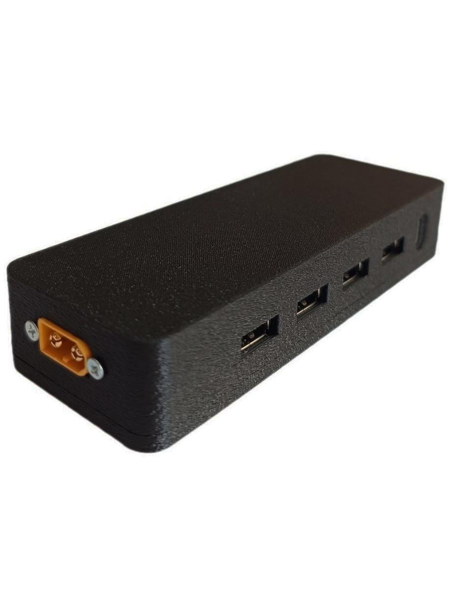 Блок живлення від акумулятора з XT60 і вбудованим вольтметром 4xUSB/1xType-C/DC 5,5x2,5 мм (29695098)