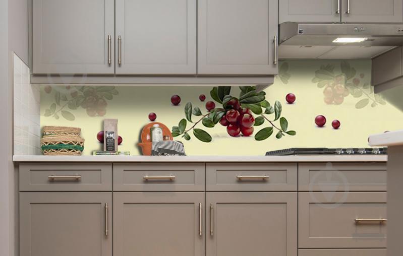 Наклейка виниловая кухонный фартук  Zatarga  "Клюква"  600х3000 мм
