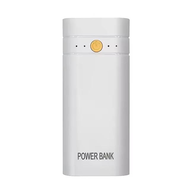Корпус повербанка под 2x18650 5V 2A до 6000 mAh USB Type-C фонарик White (MEM020020W)