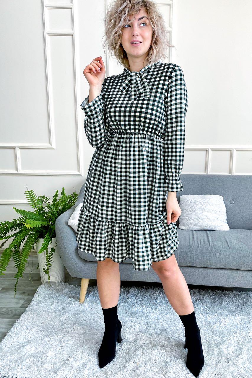 Платье Lurex в клетку и с рюшами M Зеленый