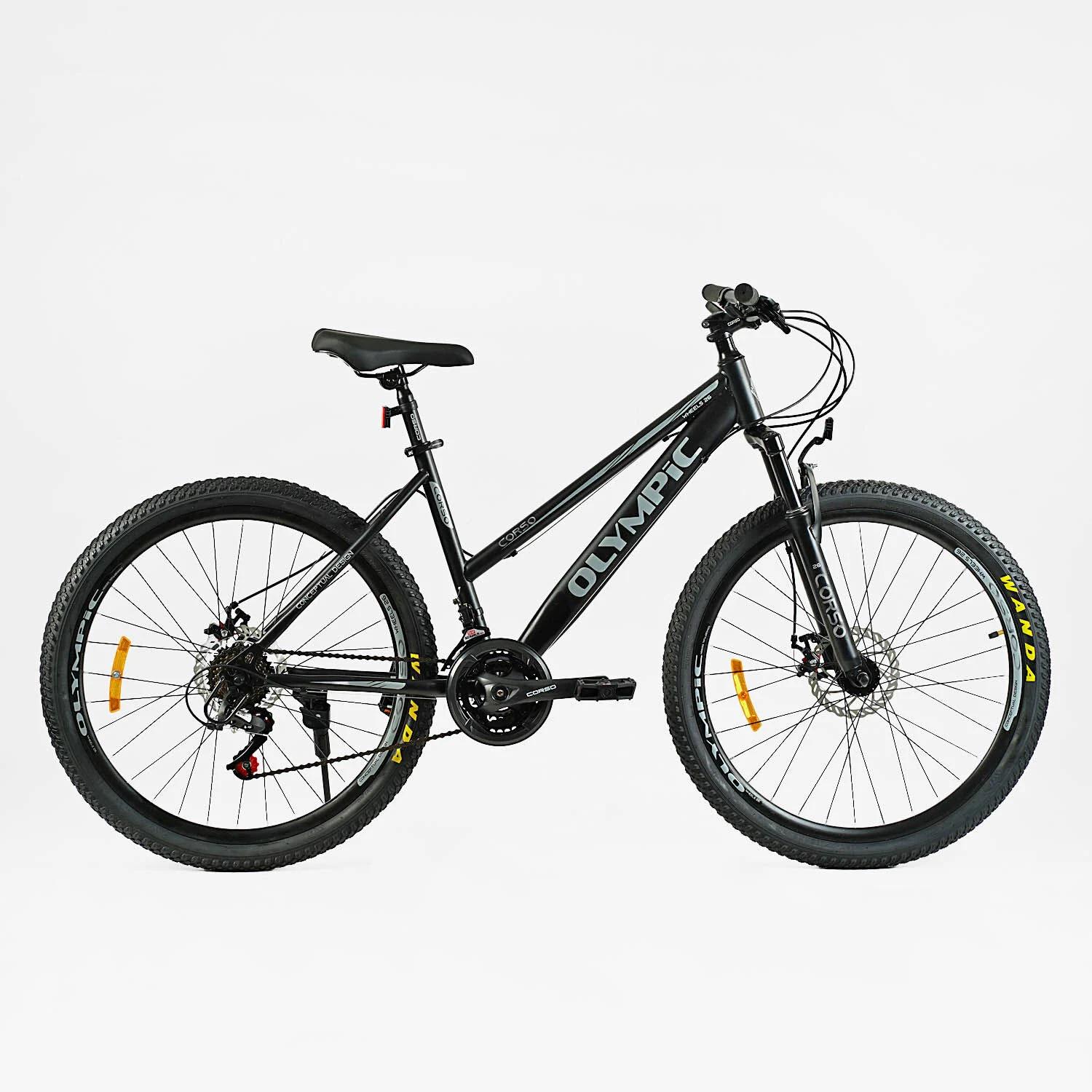 Велоcипед спортивный Corso OLYMPIC 26" 21 скорость рама стальная 17" SunRun Black (138174)