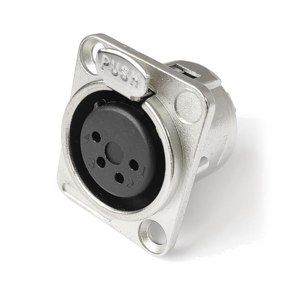 Панельный разъем Moco XLR-P4F D-посадка гнездо 4 контакта пайки (10973630)