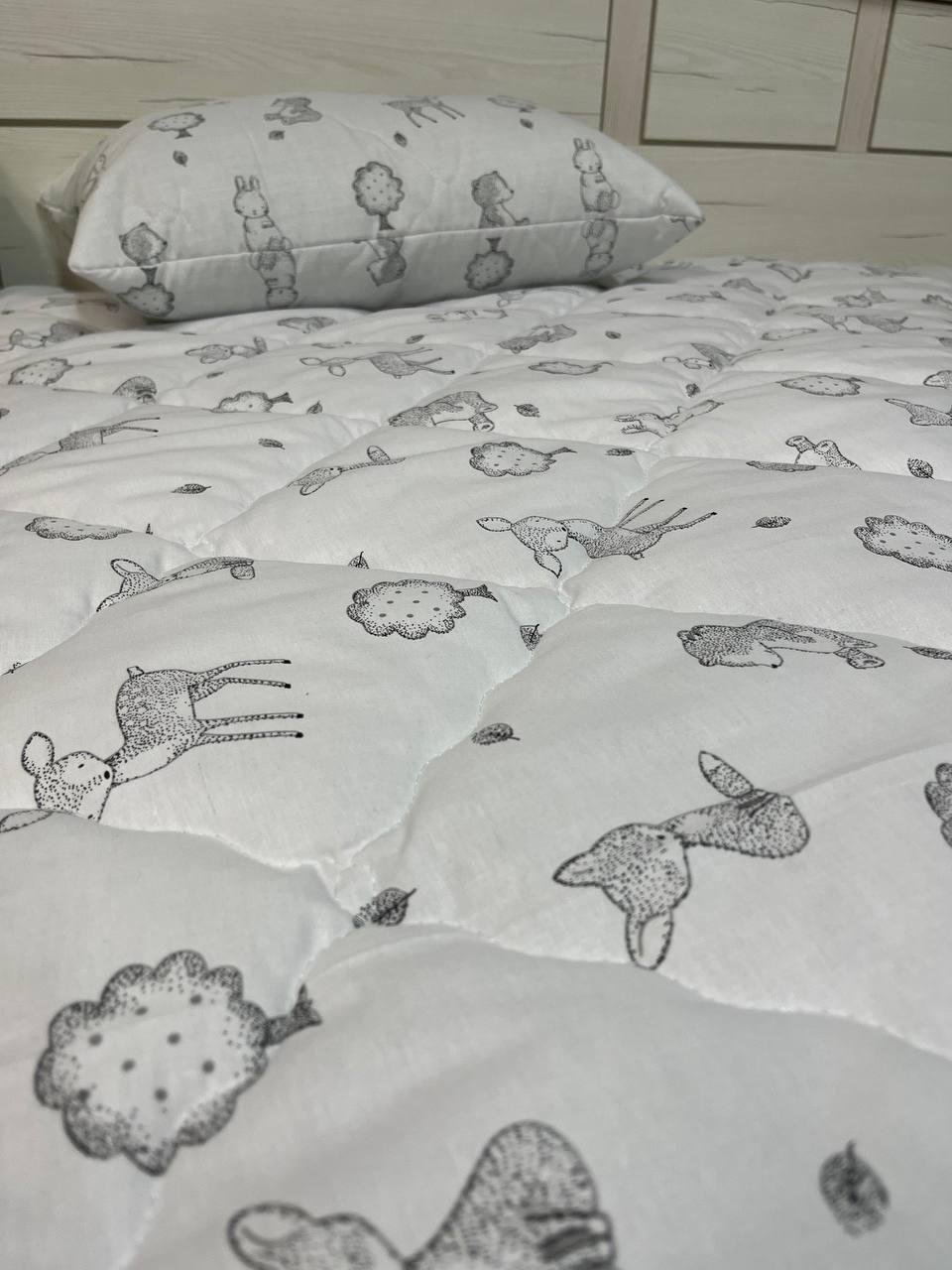 Набір ковдра та подушка 105х140/40х60 см Сірий (Д-am-kid-nabir-001-03)