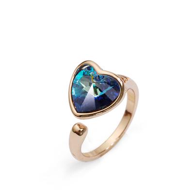 Кольцо с кристаллами Сваровски 31139500 Italina р. 16 Синий