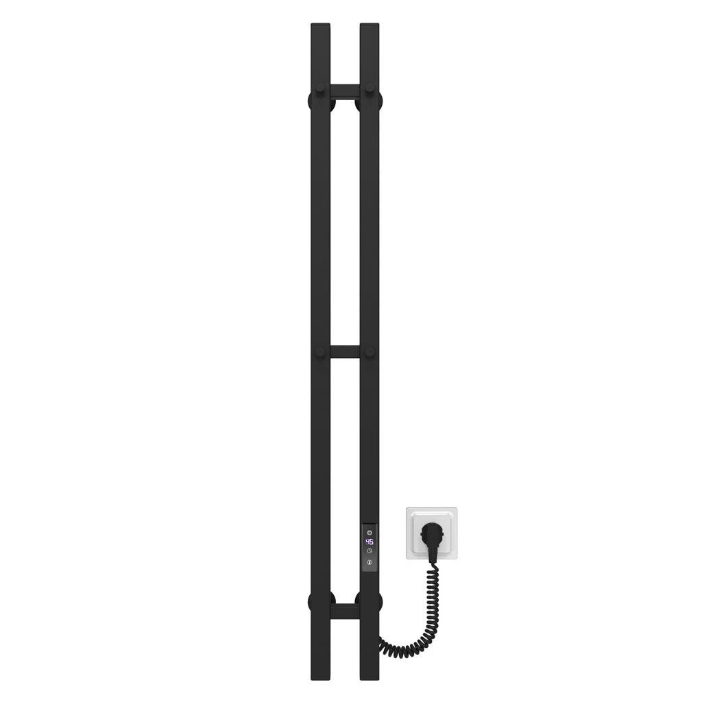 Полотенцесушитель электрический HeatPro Kirin P2 углеродная сталь 1000x75 мм Черный (BH-KR1000752E.B)