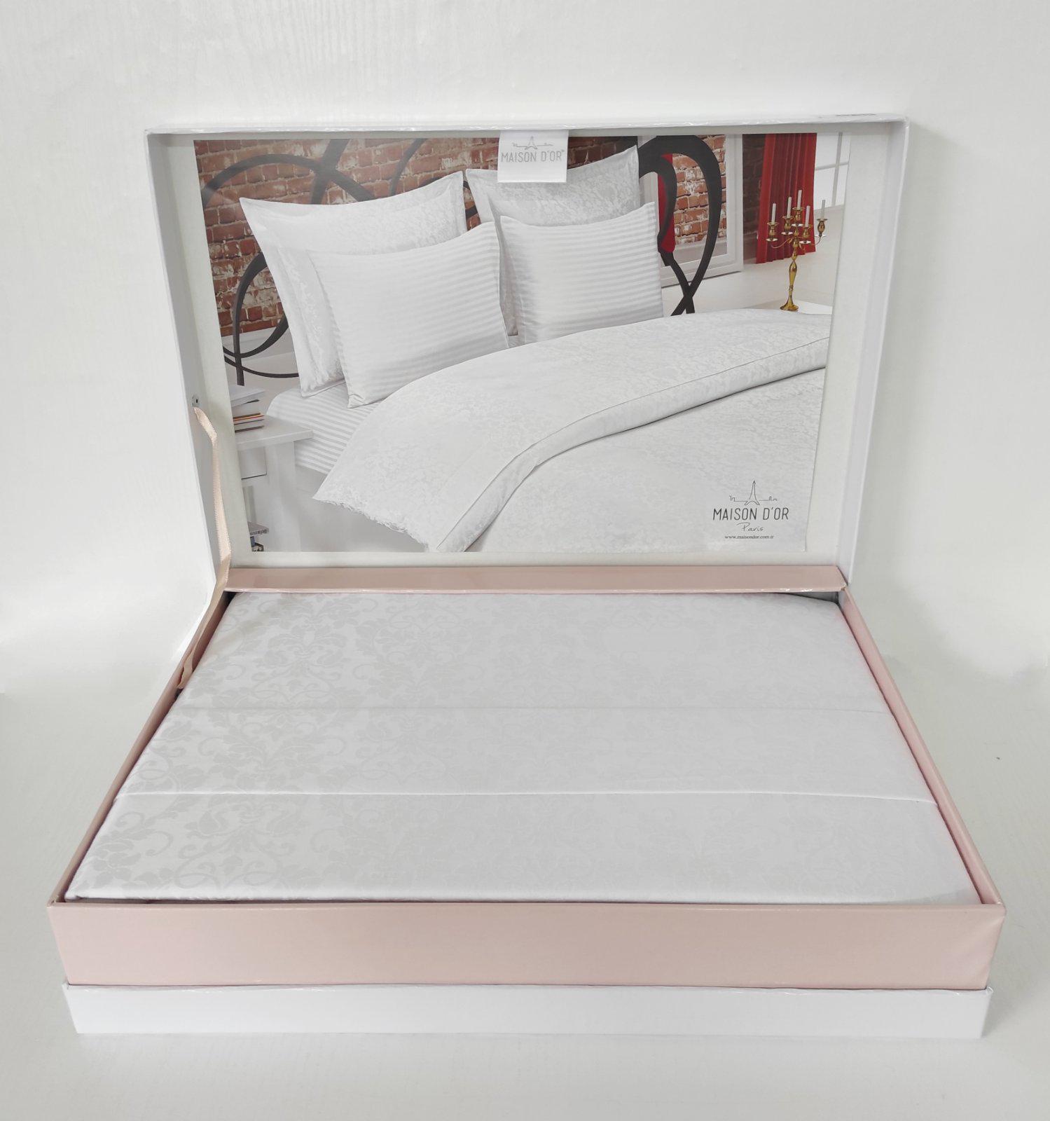 Постельное белье Maison D'or сатин/бамбук 200х220 Pearl Linens White (CN11106)