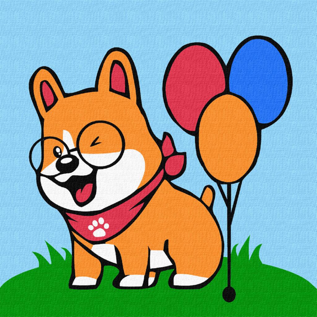 Картина за номерами Ideyka для дітей Дружелюбний коргі КНО6221 18х18 см (MTT-195527)