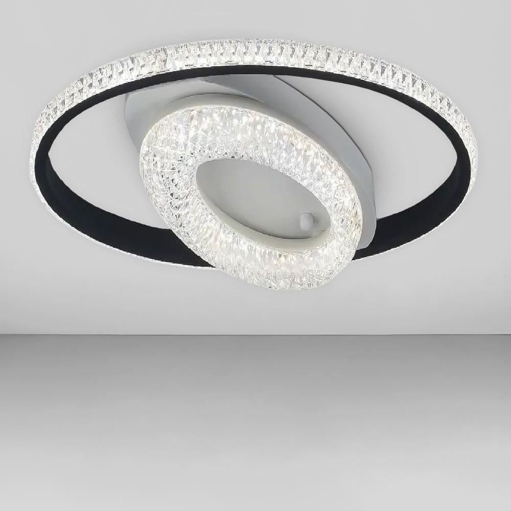 Люстра потолочная светодиодная Led Light House SC-19014-460х290 WH+BK 2,4G 68W 460х290х60 мм Белый/Черный