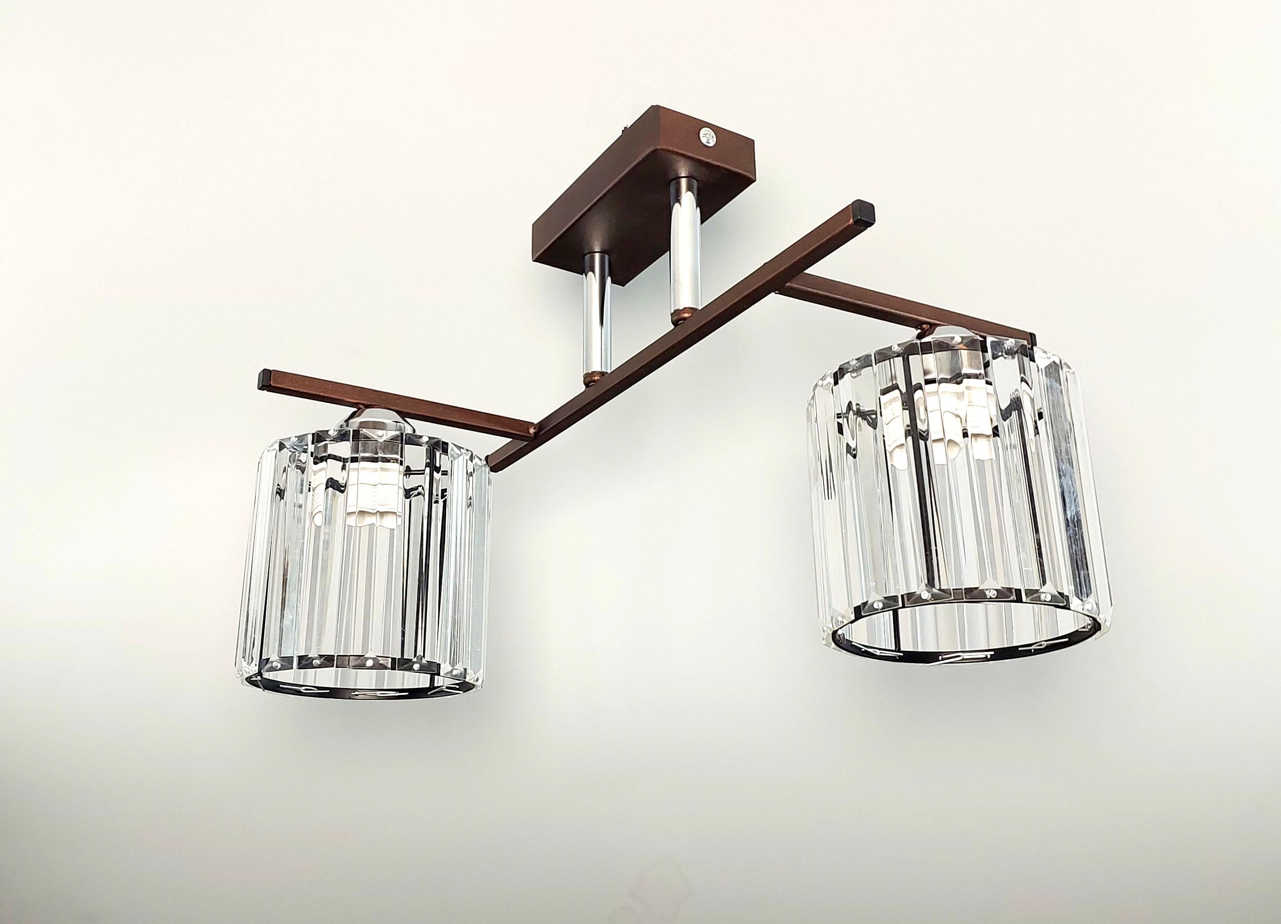 Люстра потолочная Лофт 3279/2 на 2 плафона металлическая Коричневый